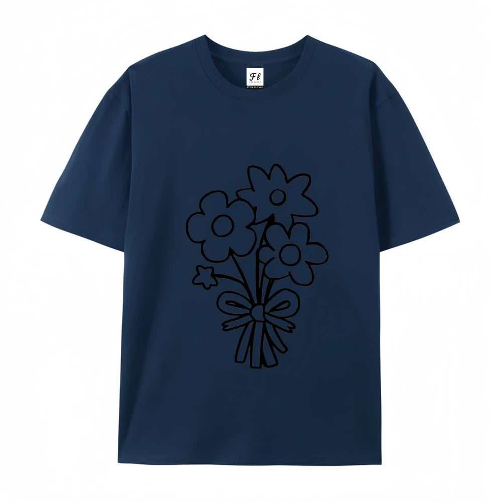 Women's Flower Bunch Y2k T-Shirt 2025 - Garden Fresh Cotton Top High Quality Summer Women's Clothing Oversized Y2k Tee