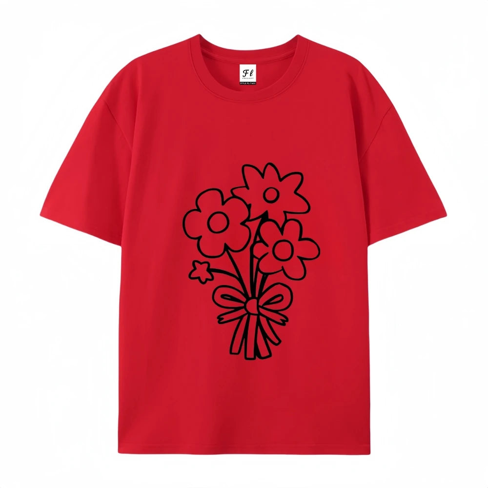 Women's Flower Bunch Y2k T-Shirt 2025 - Garden Fresh Cotton Top High Quality Summer Women's Clothing Oversized Y2k Tee