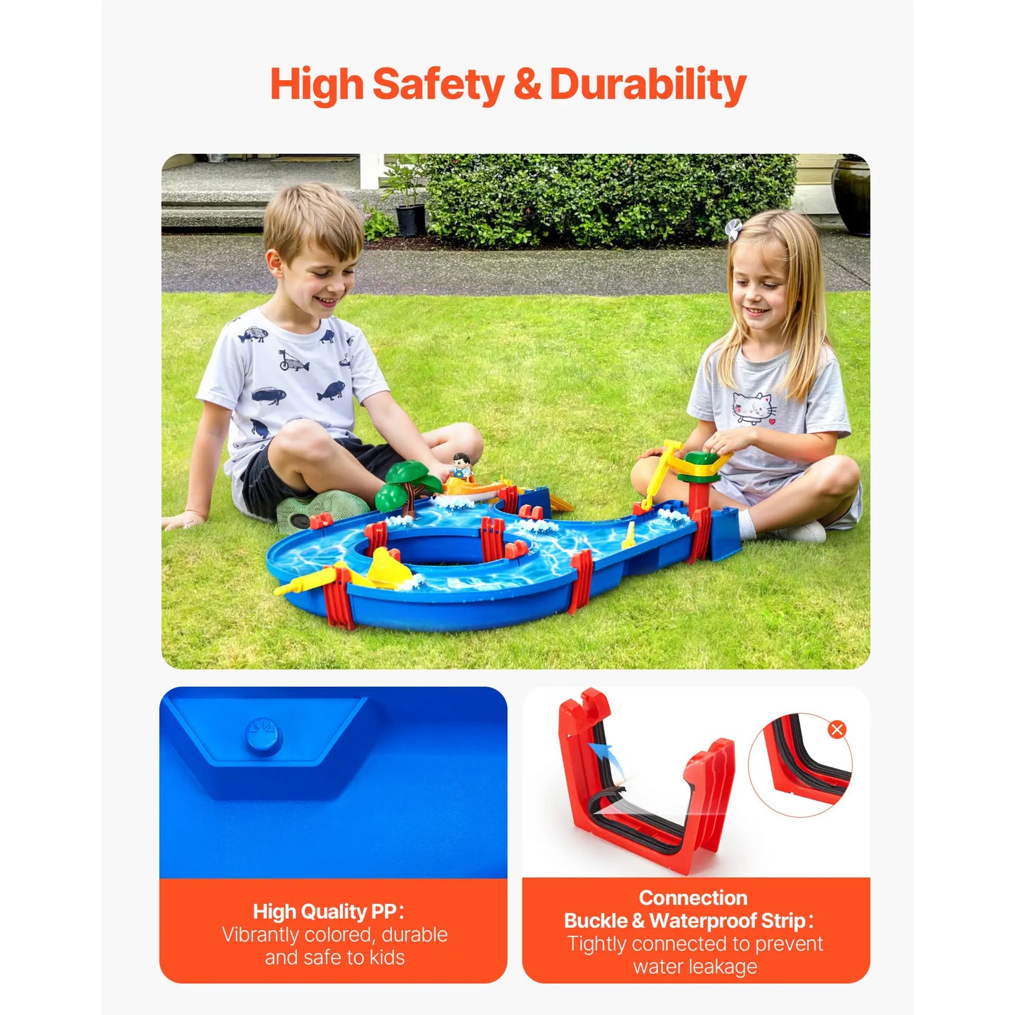 SucceBuy Water Play Table Children's Outdoor Beach Toy with 39PCS Accessories Summer Water Park Playset for Kids Activity