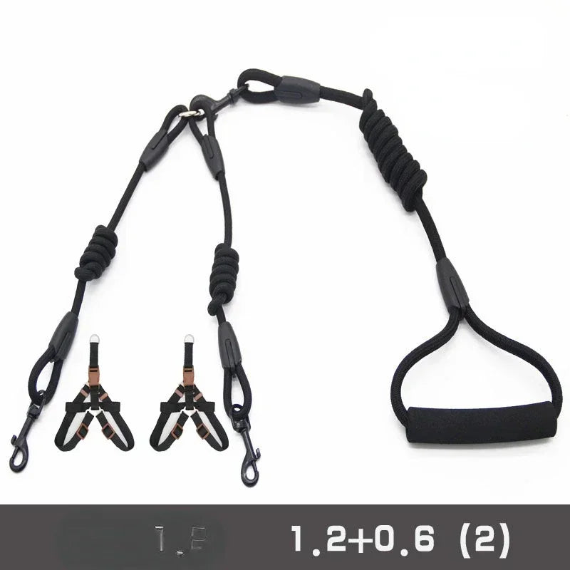 Leashes Dogs 2 Double Accessories Small for Leash Pet Chihuahua Dog 2 Ways Pet Nylon Dogs Lead Double Twin Coupler Stuff Black