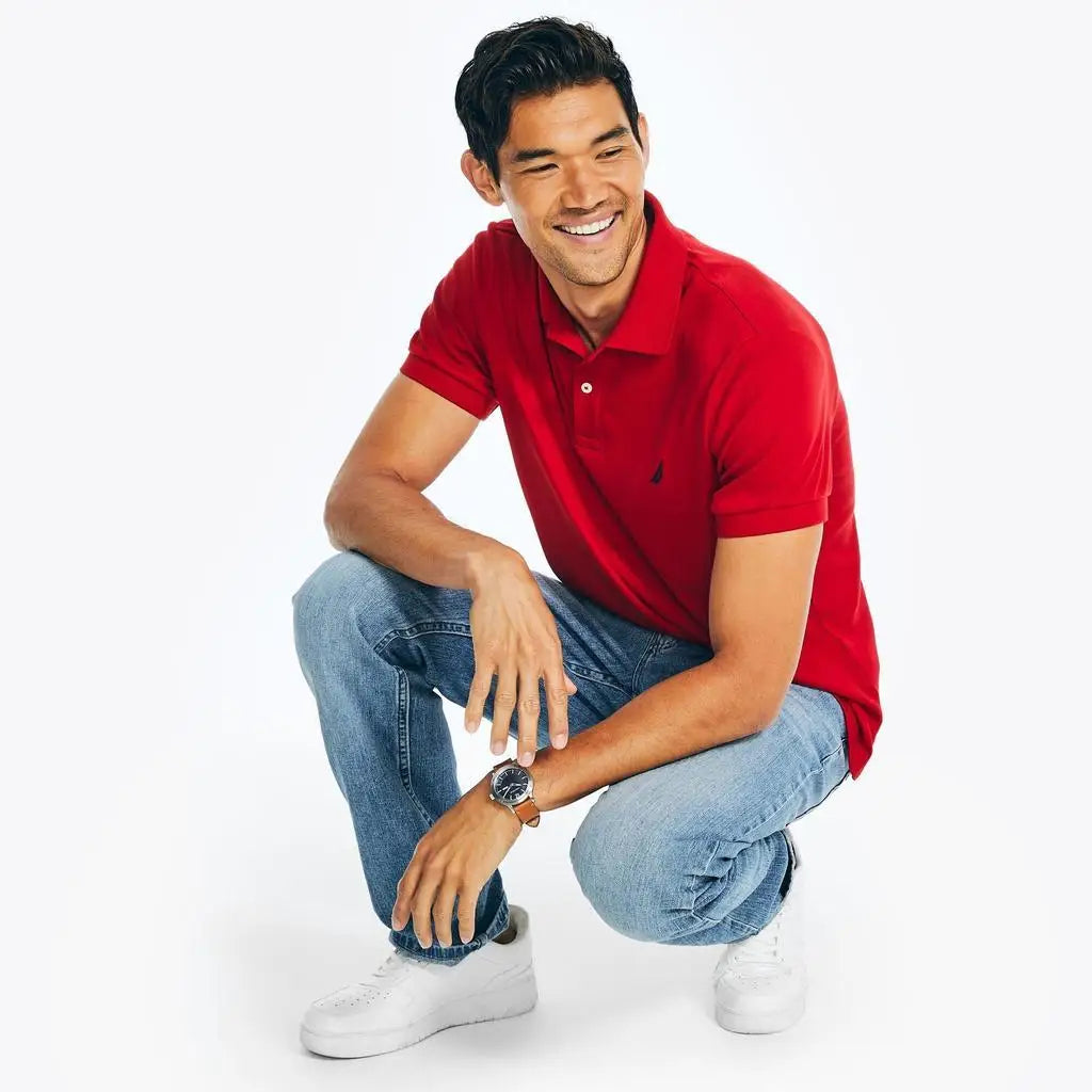 Nautica | Mens Slim Fit Interlock Deck Polo