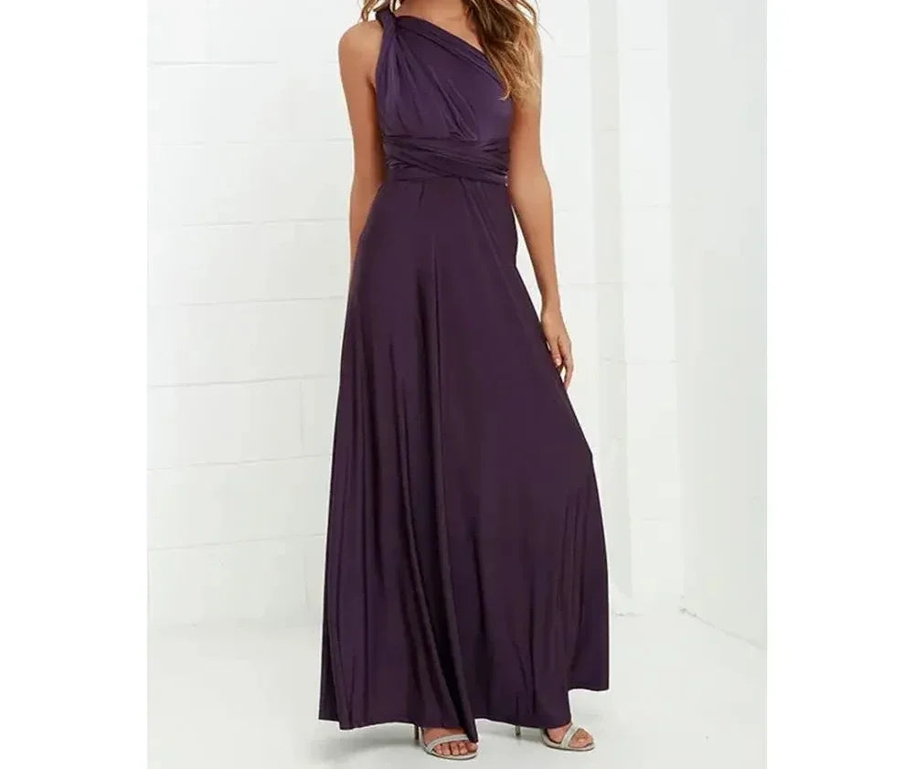 Fashion Multi-worn V-neck Vestidos De Fiesta Women Long Dress Sexy Strapped Lady Summer Maxi Dress