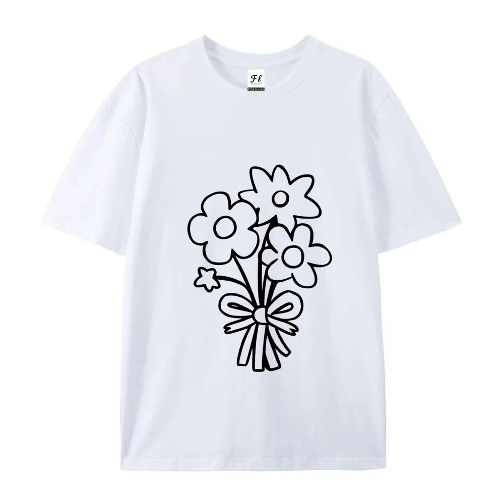 Women's Flower Bunch Y2k T-Shirt 2025 - Garden Fresh Cotton Top High Quality Summer Women's Clothing Oversized Y2k Tee