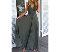 Fashion Multi-worn V-neck Vestidos De Fiesta Women Long Dress Sexy Strapped Lady Summer Maxi Dress