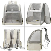Pet Backpack Carrier for Small Cats Dogs Ventilated Design Safety Straps Buckle Support Collapsible Designed for Travel Hiking