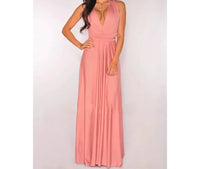 Fashion Multi-worn V-neck Vestidos De Fiesta Women Long Dress Sexy Strapped Lady Summer Maxi Dress