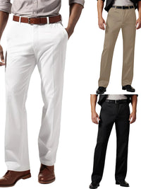 Men s  Fit Dress Pants Classic Flat Front Trousers with Belt Loops and Button Closure for Work or Formal Events