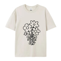 Women's Flower Bunch Y2k T-Shirt 2025 - Garden Fresh Cotton Top High Quality Summer Women's Clothing Oversized Y2k Tee