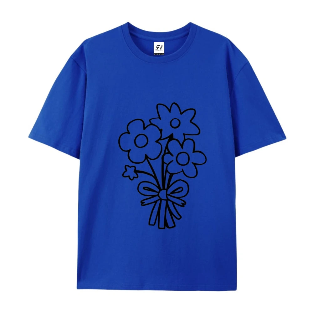 Women's Flower Bunch Y2k T-Shirt 2025 - Garden Fresh Cotton Top High Quality Summer Women's Clothing Oversized Y2k Tee