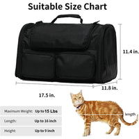 Cat Carrier with 4 Mesh Windows for Small Dogs and Cats 4 Storage Pockets Travel Bag Airline Approved Pet Carrier Under 15 lb R