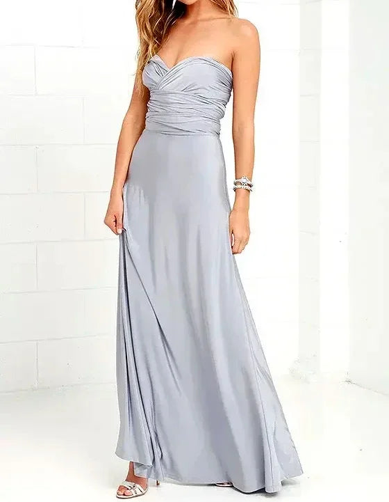 Fashion Multi-worn V-neck Vestidos De Fiesta Women Long Dress Sexy Strapped Lady Summer Maxi Dress