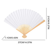 6/10/20 Pcs White Paper Hand Fan Chinese Handheld Fan DIY Blank Paper Fan for Wedding Party and Home Decoration