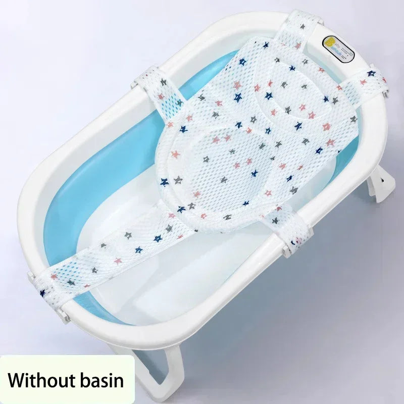 Baby Bath Net Mat Children  Newborn Adjustable Bathtub Pillow Seat Cushion Cross-shaped Anti-slip Bathtub Shower Cradle Bed Seat