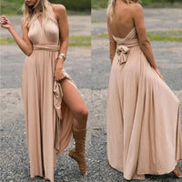 Fashion Multi-worn V-neck Vestidos De Fiesta Women Long Dress Sexy Strapped Lady Summer Maxi Dress
