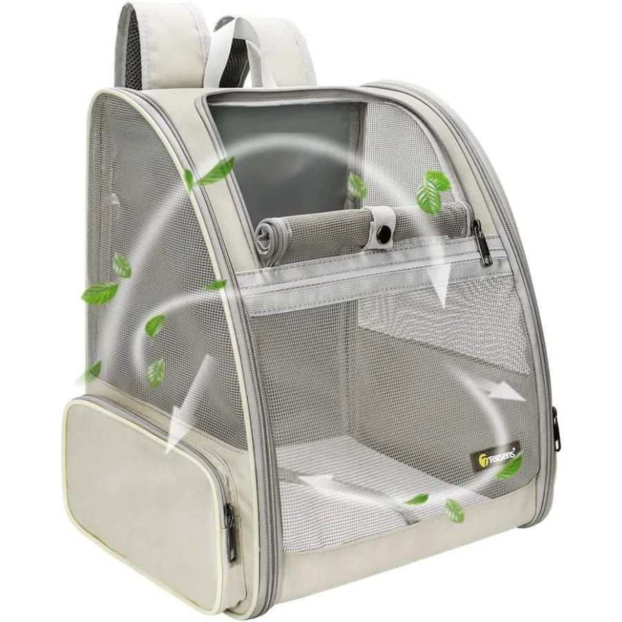 Pet Backpack Carrier for Small Cats Dogs Ventilated Design Safety Straps Buckle Support Collapsible Designed for Travel Hiking