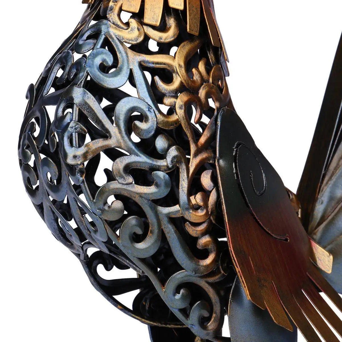 TOOARTS Metal sculpture Carved iron rooster Home furnishing articles Artwork