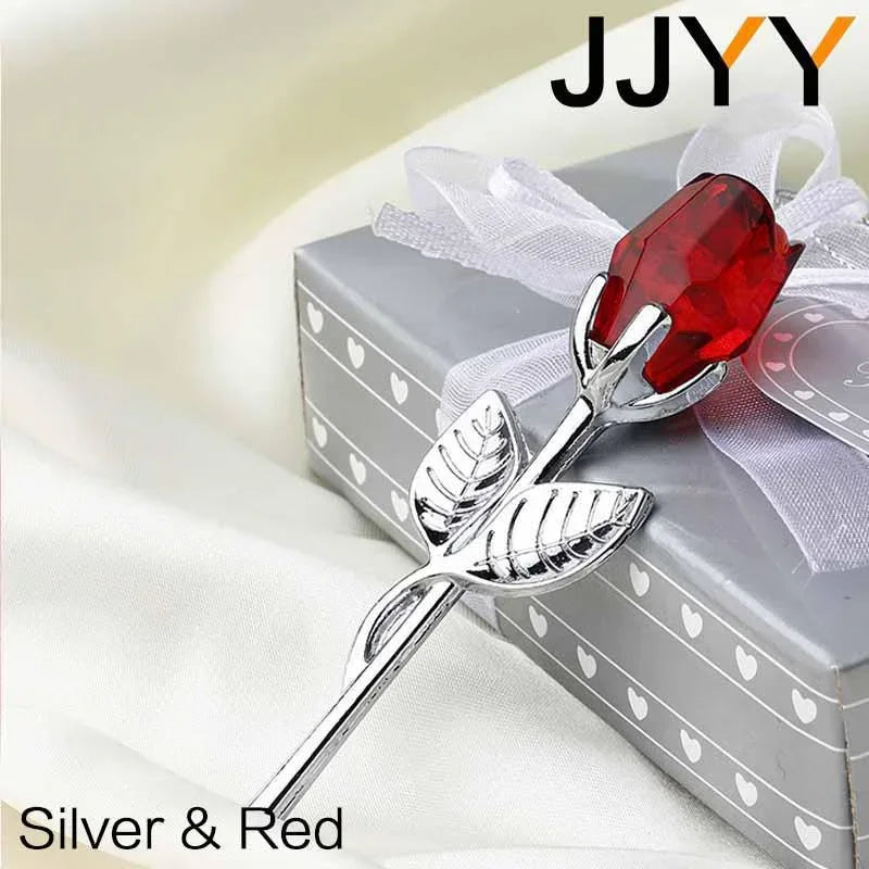 Glass Rose Mini Crystal Flower Artificial Flowers Room Ornament Office Desktop Decoration Wedding Party Valentine's Day Gift 1PC