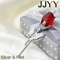 Glass Rose Mini Crystal Flower Artificial Flowers Room Ornament Office Desktop Decoration Wedding Party Valentine's Day Gift 1PC
