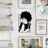 1pc Metal Wall Art with Get Shit Done Quote - Black and White Wall Decor for Bedroom, Living Room, Bathroom - Metal Art Wall