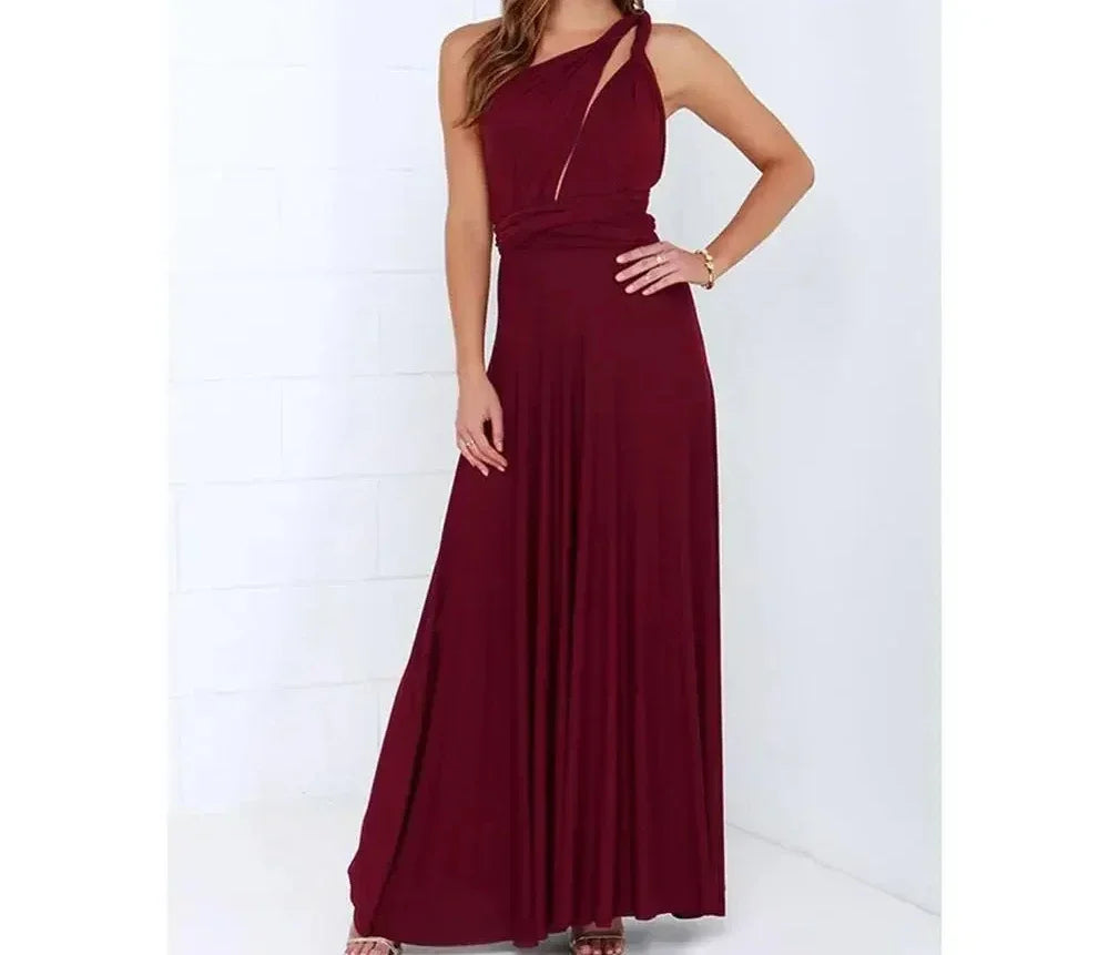 Fashion Multi-worn V-neck Vestidos De Fiesta Women Long Dress Sexy Strapped Lady Summer Maxi Dress