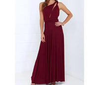 Fashion Multi-worn V-neck Vestidos De Fiesta Women Long Dress Sexy Strapped Lady Summer Maxi Dress