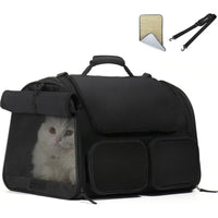 Cat Carrier with 4 Mesh Windows for Small Dogs and Cats 4 Storage Pockets Travel Bag Airline Approved Pet Carrier Under 15 lb R