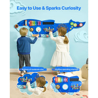 VEVOR Orca Kids Wall Busy Board 12 Activities Hanging Panels Montessori Sensory Learning Toys for Toddler 3-12 Years Play Toys