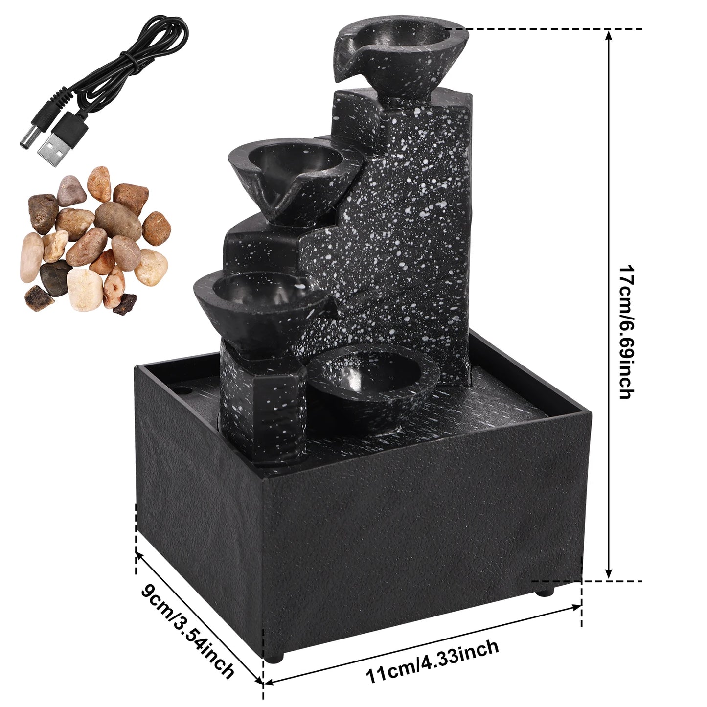 Art waterfall fountain small ornament desktop beautiful decoration can be used for living room family bedroom study office