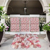 Artificial Flower Wall, 6-Piece 23.62 in. x 15.74 in. White and Pink Artificial Rose Flower Wall Panel for Wedding Decor