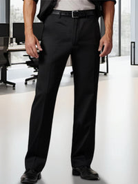 Men s  Fit Dress Pants Classic Flat Front Trousers with Belt Loops and Button Closure for Work or Formal Events