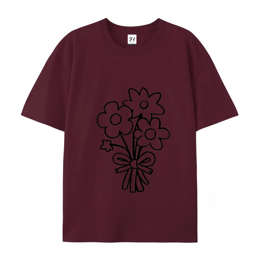 Women's Flower Bunch Y2k T-Shirt 2025 - Garden Fresh Cotton Top High Quality Summer Women's Clothing Oversized Y2k Tee