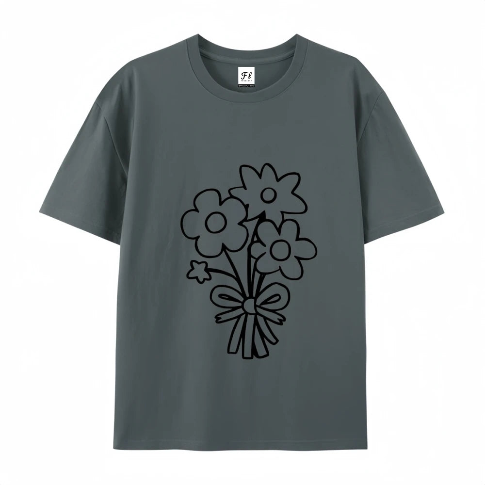 Women's Flower Bunch Y2k T-Shirt 2025 - Garden Fresh Cotton Top High Quality Summer Women's Clothing Oversized Y2k Tee