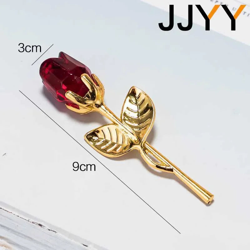 Glass Rose Mini Crystal Flower Artificial Flowers Room Ornament Office Desktop Decoration Wedding Party Valentine's Day Gift 1PC