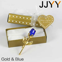 Glass Rose Mini Crystal Flower Artificial Flowers Room Ornament Office Desktop Decoration Wedding Party Valentine's Day Gift 1PC