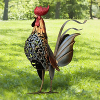 TOOARTS Metal sculpture Carved iron rooster Home furnishing articles Artwork