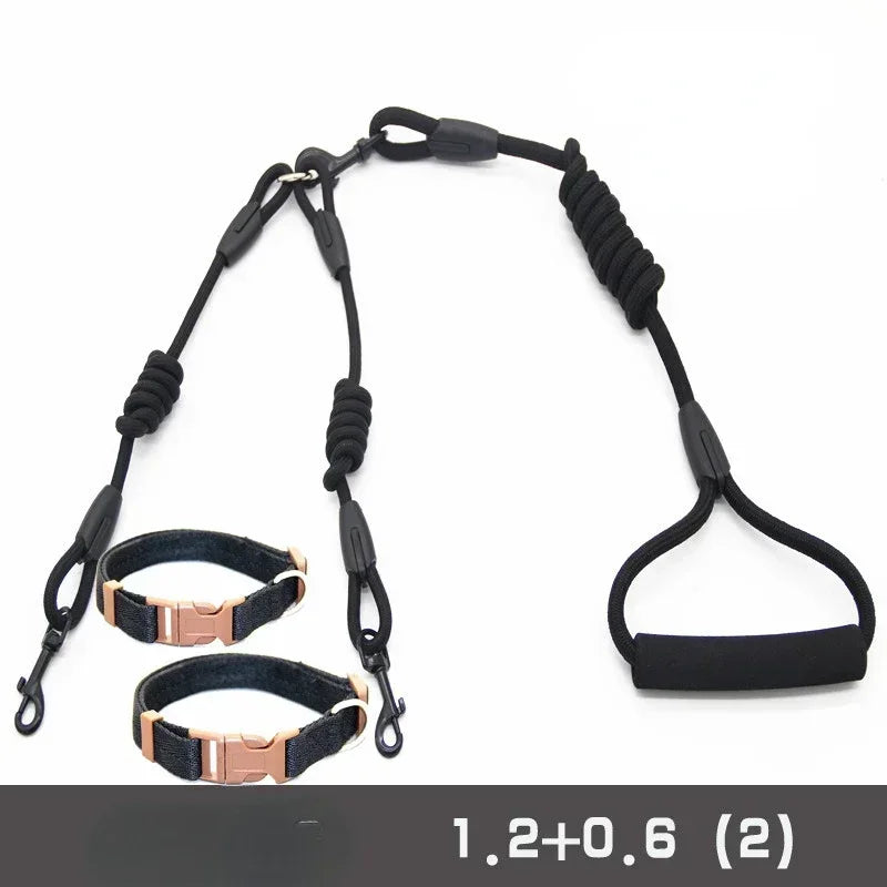 Leashes Dogs 2 Double Accessories Small for Leash Pet Chihuahua Dog 2 Ways Pet Nylon Dogs Lead Double Twin Coupler Stuff Black
