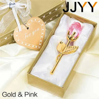 Glass Rose Mini Crystal Flower Artificial Flowers Room Ornament Office Desktop Decoration Wedding Party Valentine's Day Gift 1PC
